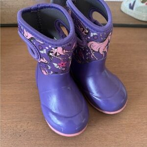 Bogs Purple and Pink Rain & Snow Boots with Unicorn Design